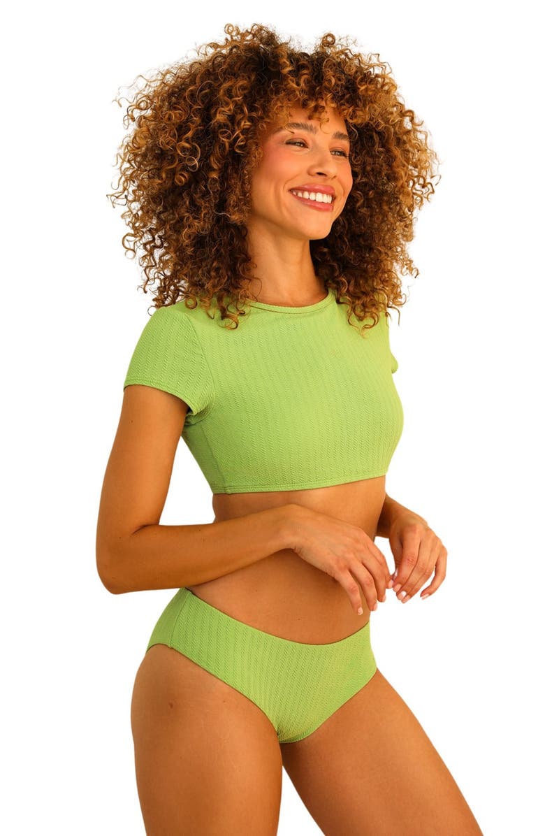 Dippin Daisys Siren Moderate Swim Bikini Bottom, Alternate, color, Avocado