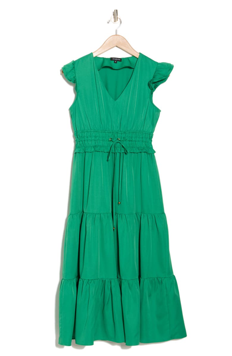 AREA STARS Etten Tie Waist Tiered Maxi Dress, Alternate, color,