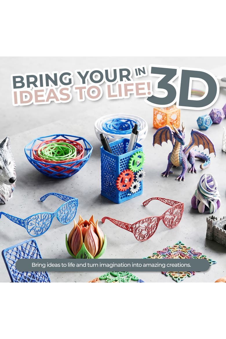 3D Printing Pen Kit with Auto Sleep & Adjustable Temperature, Alternate, color, Black