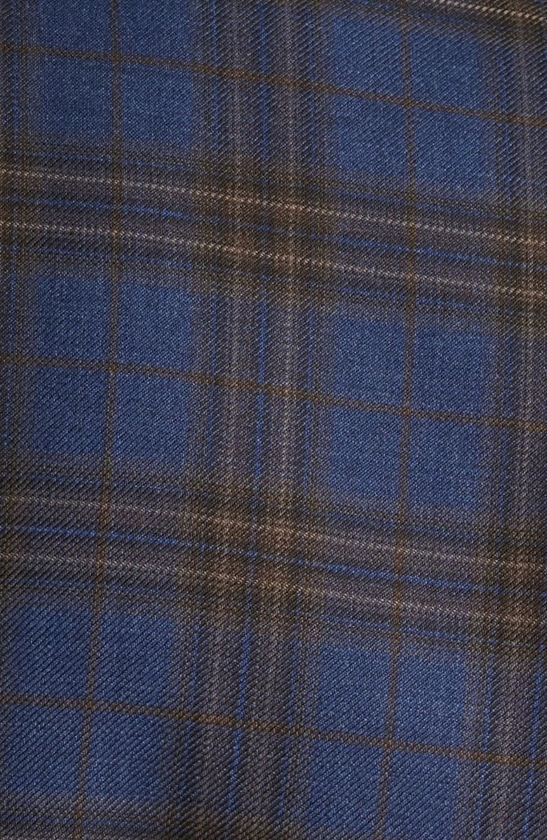 BOSS Hutson Slim Fit Navy Plaid Wool Sport Coat, Alternate, color, Dark Blue