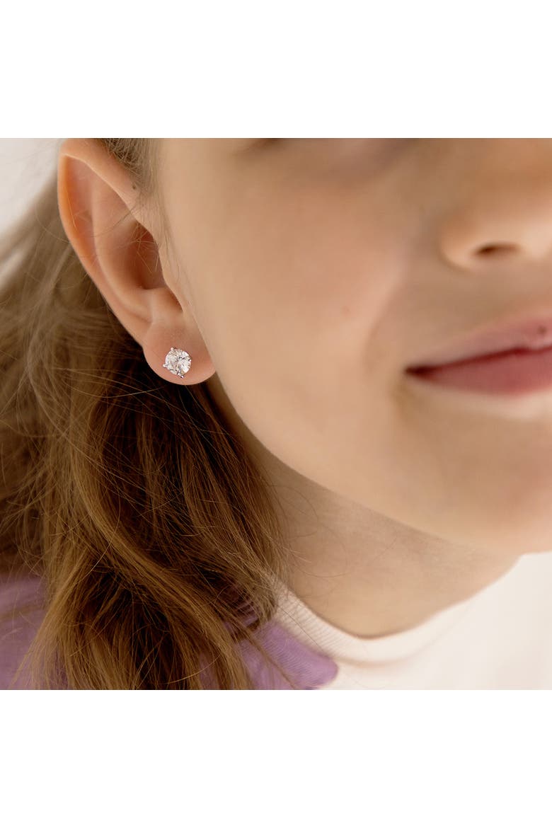 Prong Set Stone Earrings, Alternate, color, Silver