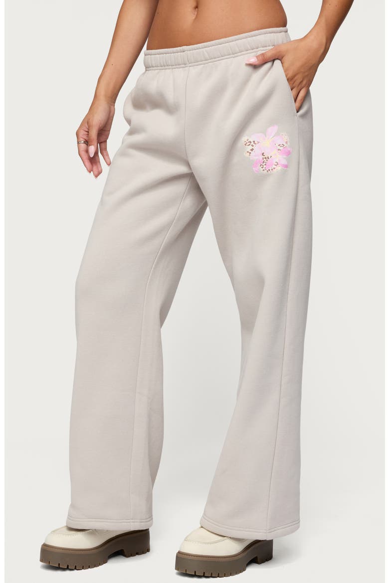 Wild Petal Wide Leg Sweatpants, Alternate, color, BEIGE