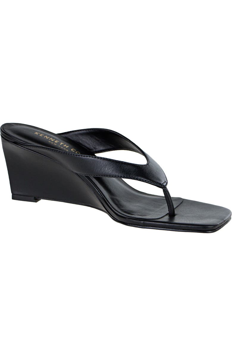 Kenneth Cole Susannah Wedge Sandal, Main, color, Black Leather