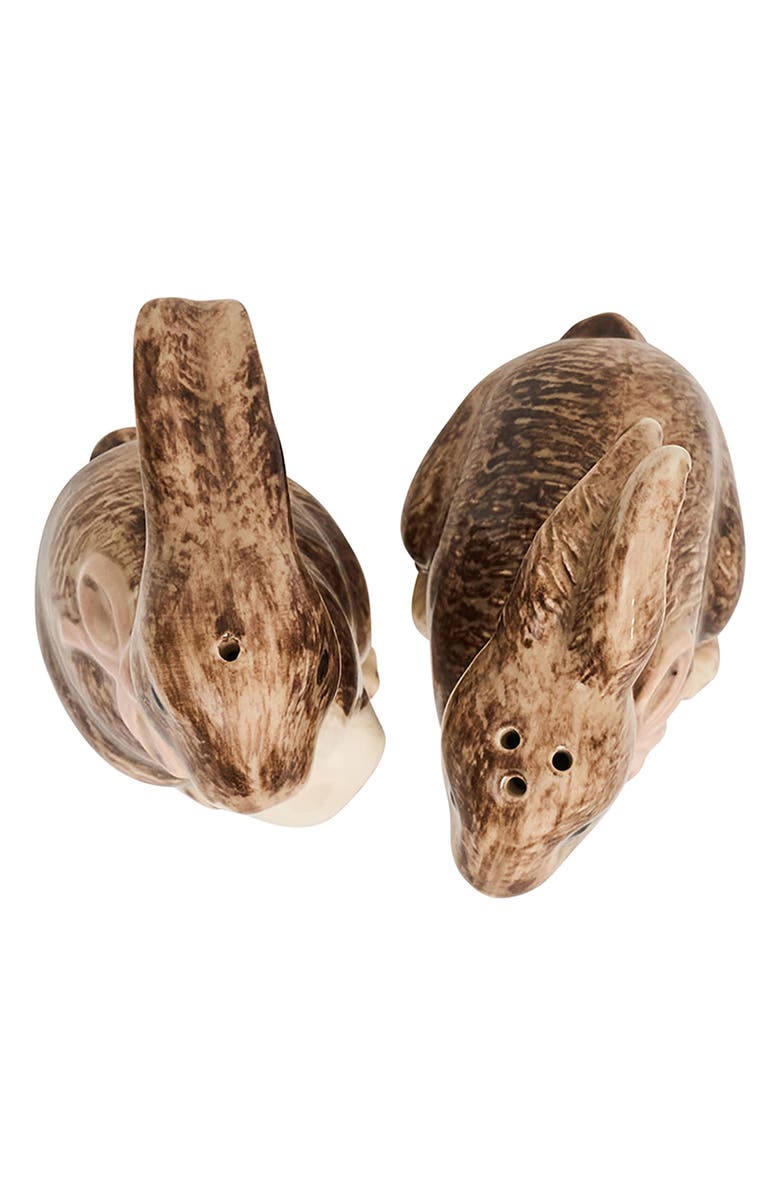 Juliska Clever Creatures Bunny Salt & Pepper Shakers Set, Alternate, color, Walnut