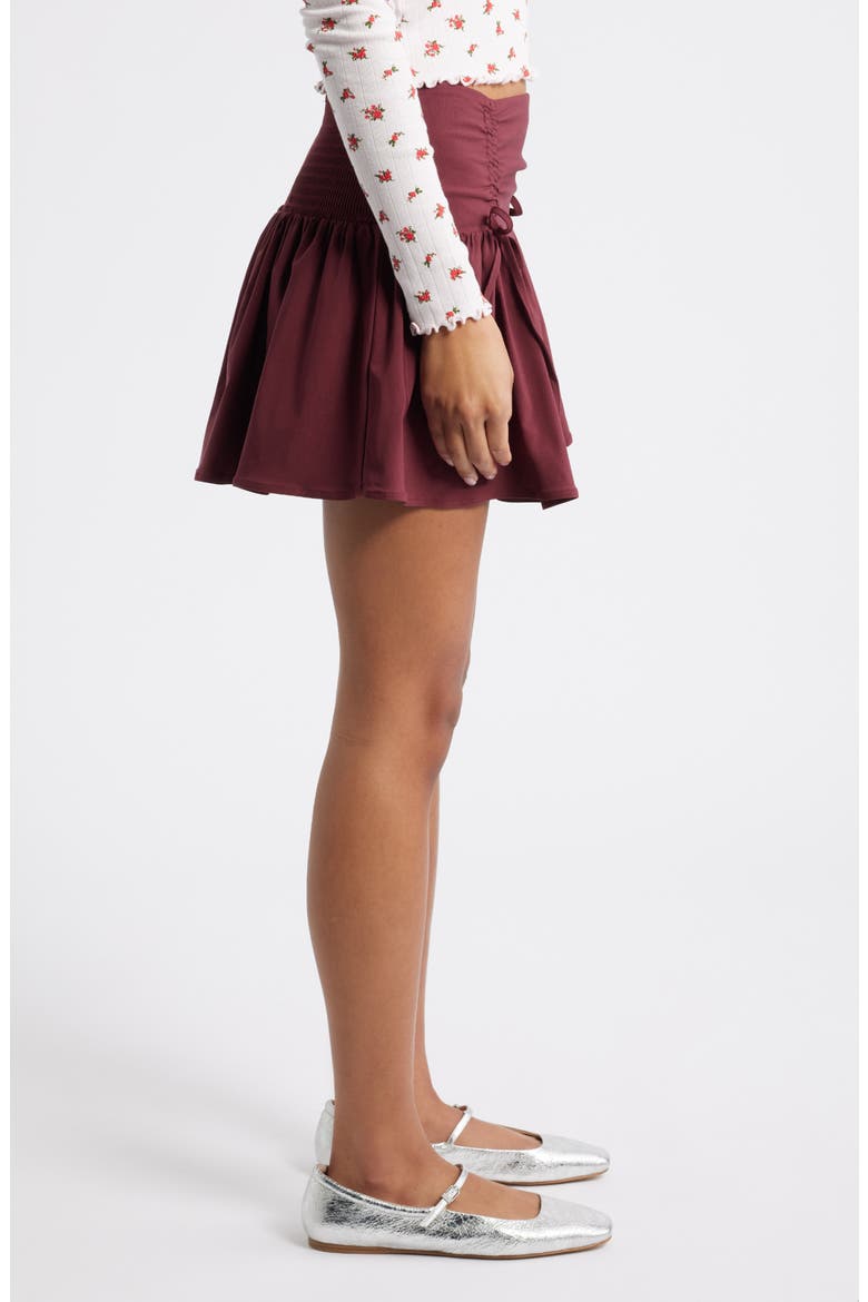 Cinched Miniskirt, Alternate, color, BURGUNDY TANNIN