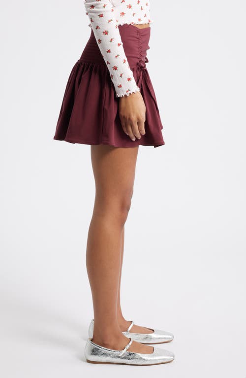 Bp. Cinched Bubble Miniskirt In Burgundy