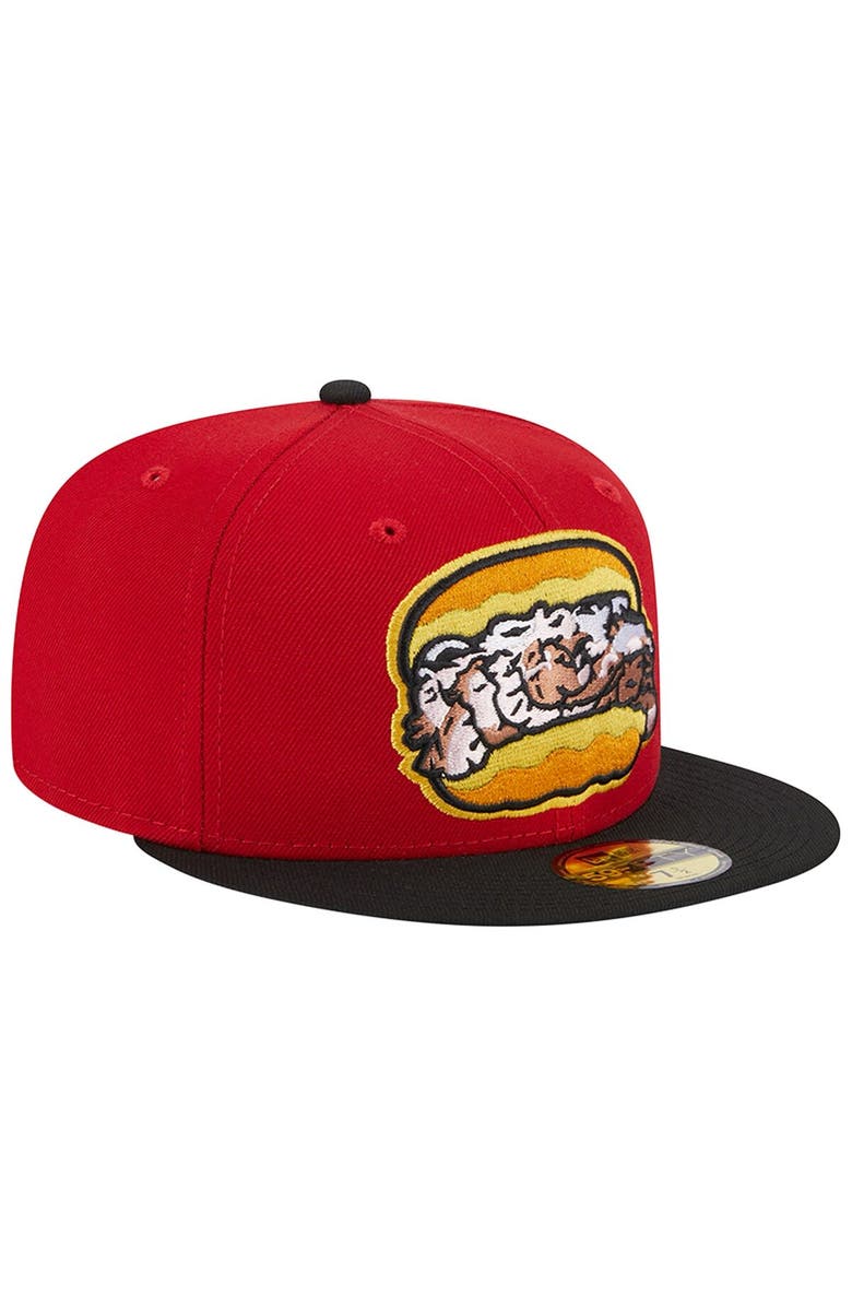 New Era Men's New Era Red Bowie Baysox Theme Nights Pit Beef  59FIFTY Fitted Hat, Alternate, color, 