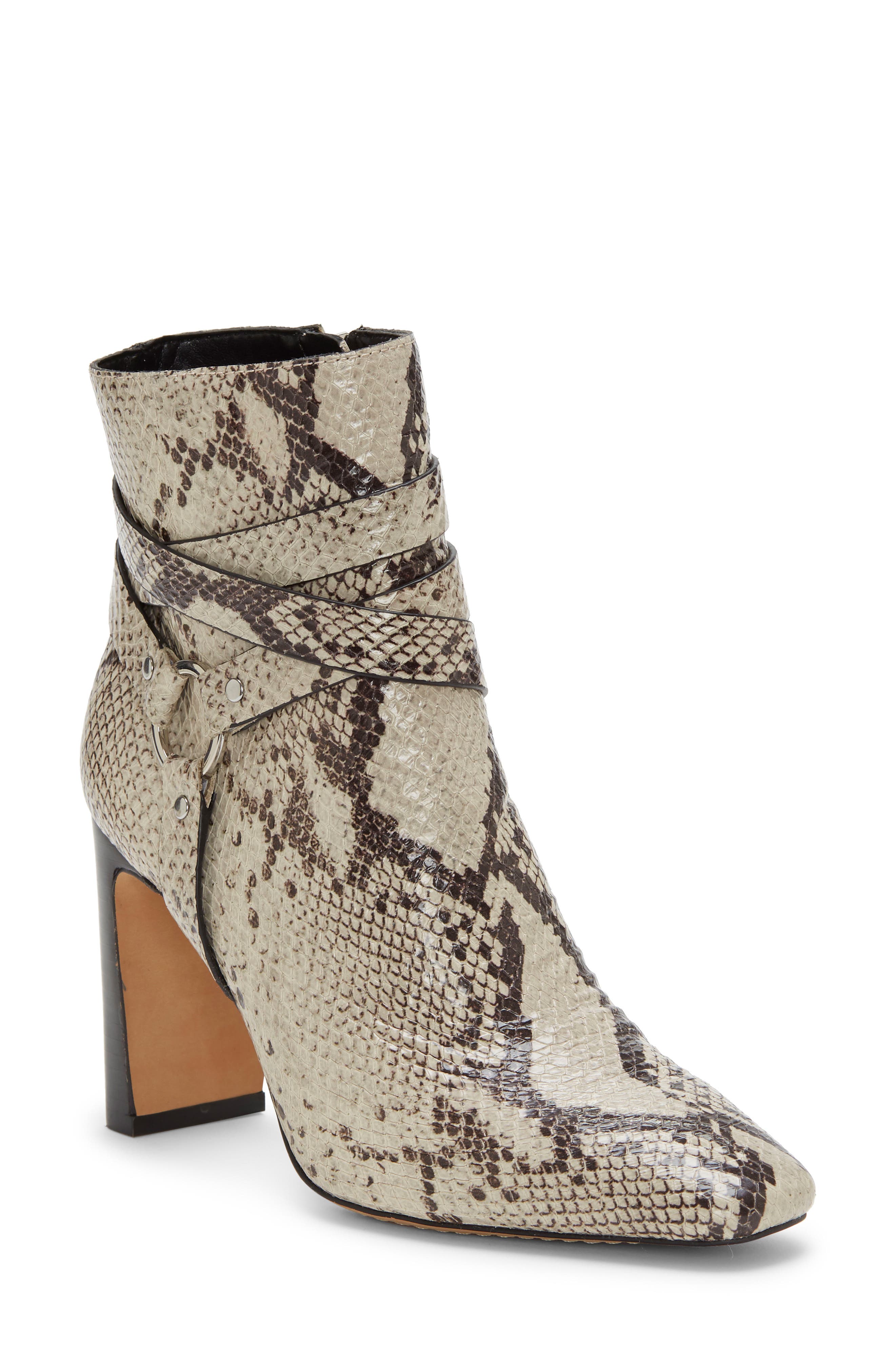 Sestina Harness Square Toe Bootie, Main, color, NATURAL LEATHER