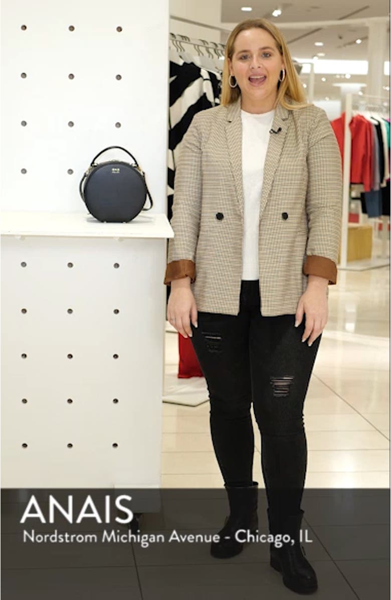 Mini Circle Pebbled Leather Satchel, sales video thumbnail