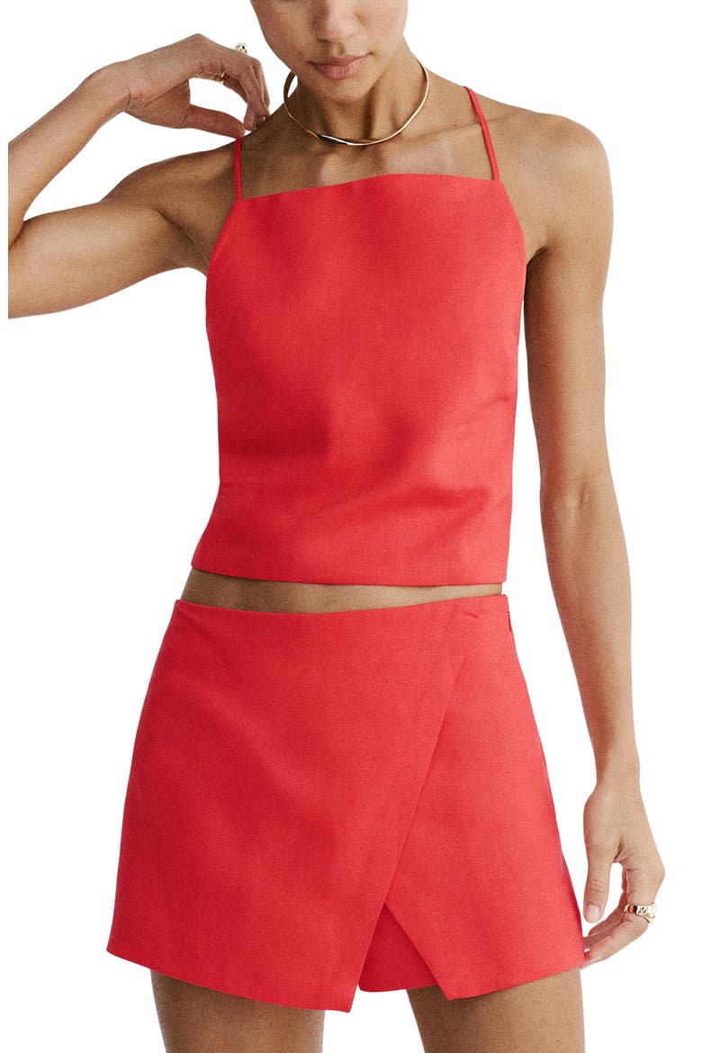 Square Neck Crop Top, Main, color, RED