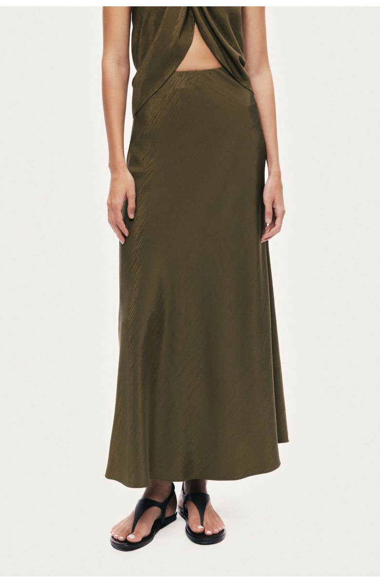 Nocturne Flared Midi Skirt, Main, color, Khaki