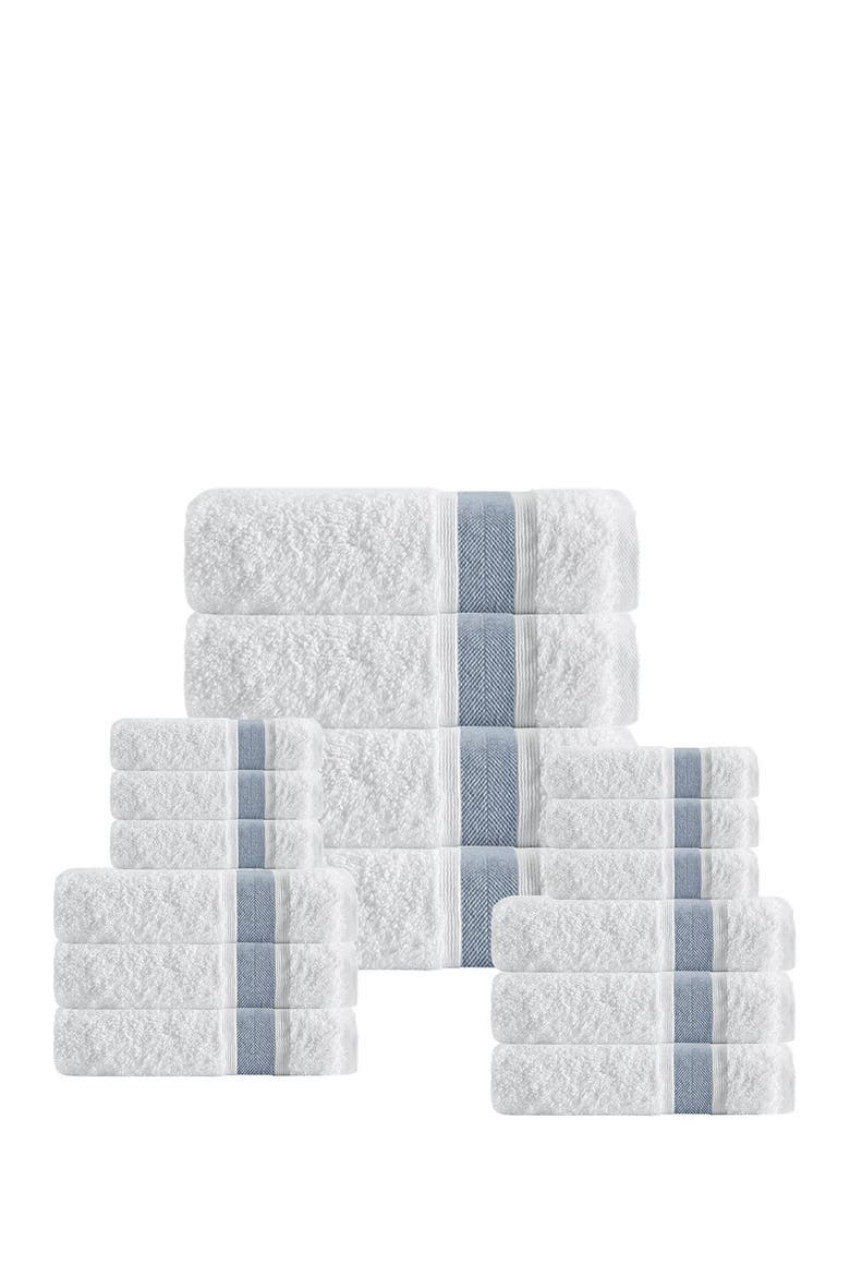 Unique Turkish Cotton 16-Piece Towel Set, Main, color, BLUE