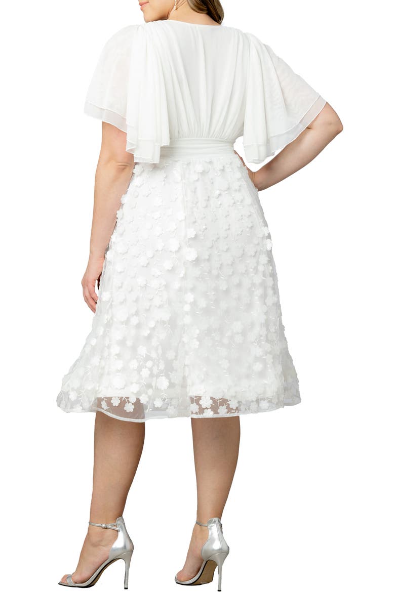 Pretty Petals Flutter Sleeve Cocktail Dress, Alternate, color, IVORY BLOSSOMS