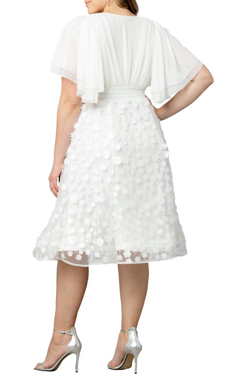 KIYONNA KIYONNA PRETTY PETALS FLUTTER SLEEVE COCKTAIL DRESS