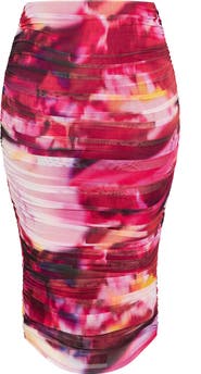 City Chic Livia Ruched Mesh Skirt