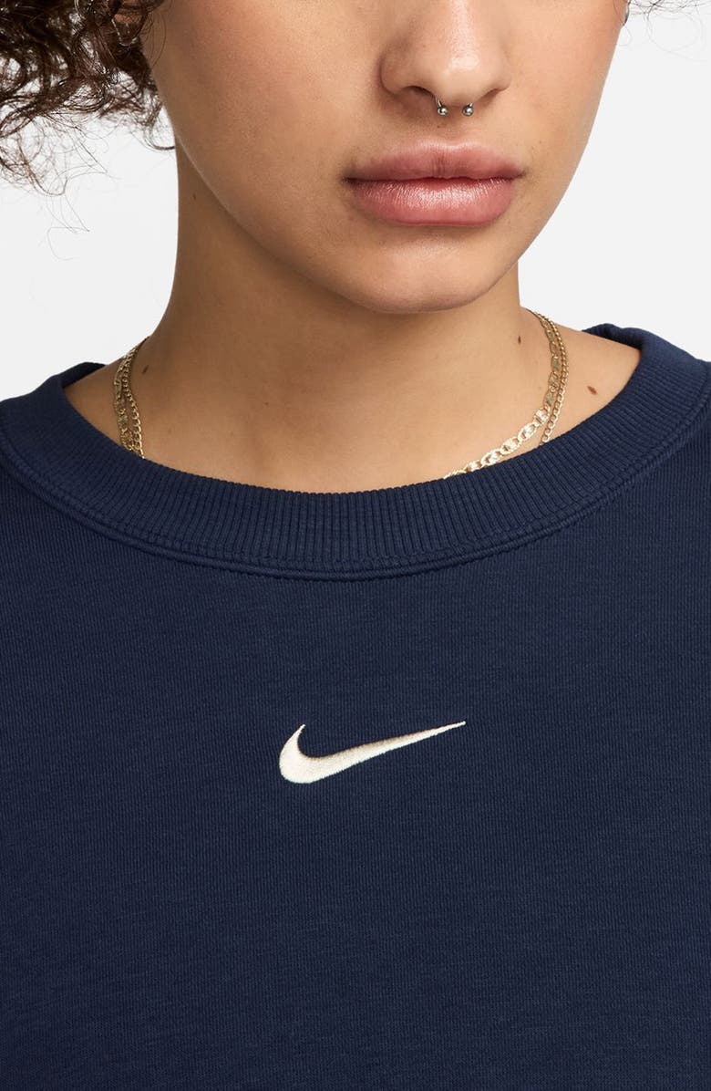 Nike Phoenix Fleece Crewneck Sweatshirt, Alternate, color, Midnight Navy/ Sail