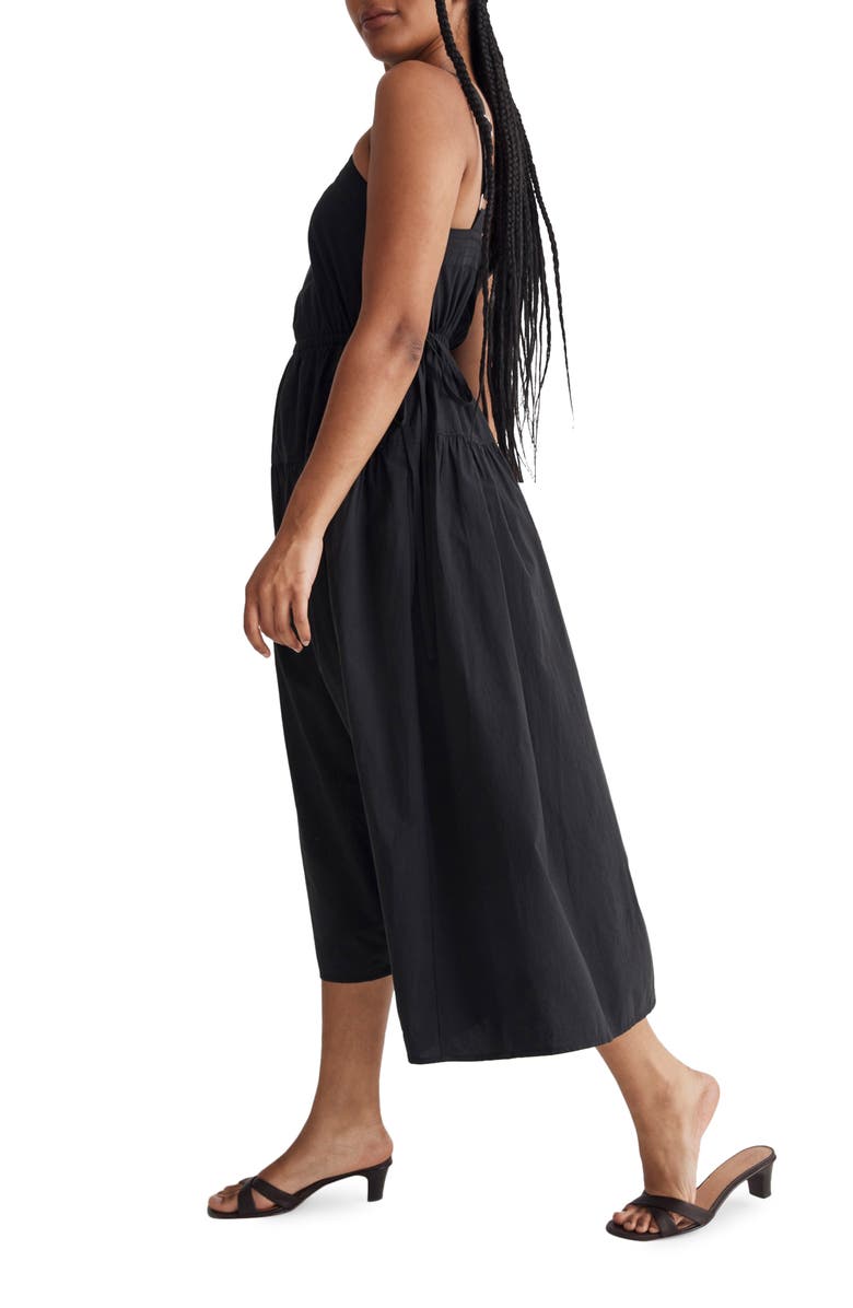 Madewell Halter Tiered Poplin Midi Dress, Alternate, color,