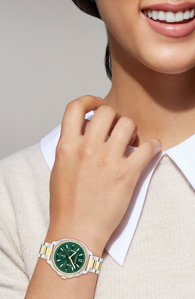 COACH Kitt Bracelet Watch, 34mm, Alternate, color, Green