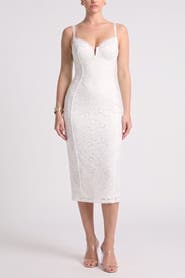 Popilush Shapewear All-Lace Hourglass Corset Side Slit Midi Dress