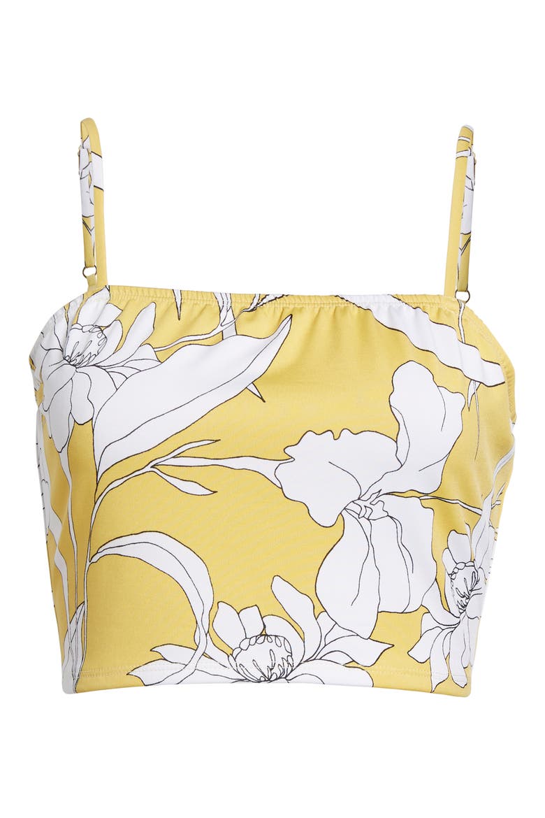 Floral Print Crop Top, Alternate, color, YELLOW FLORAL