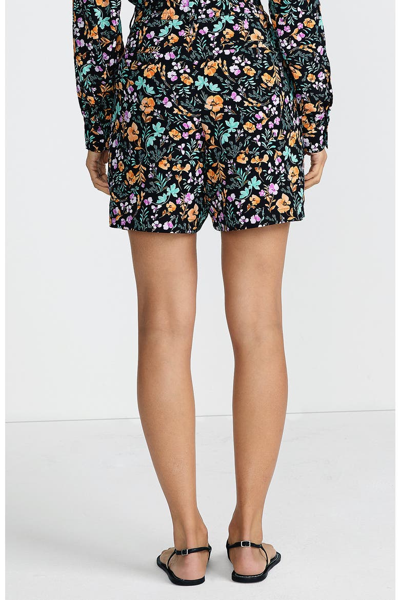 Creaseless High Rise 7" Shorts, Alternate, color, Black Large Watercolor Floral