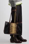 Dries Van Noten Snake Embossed Leather Tote