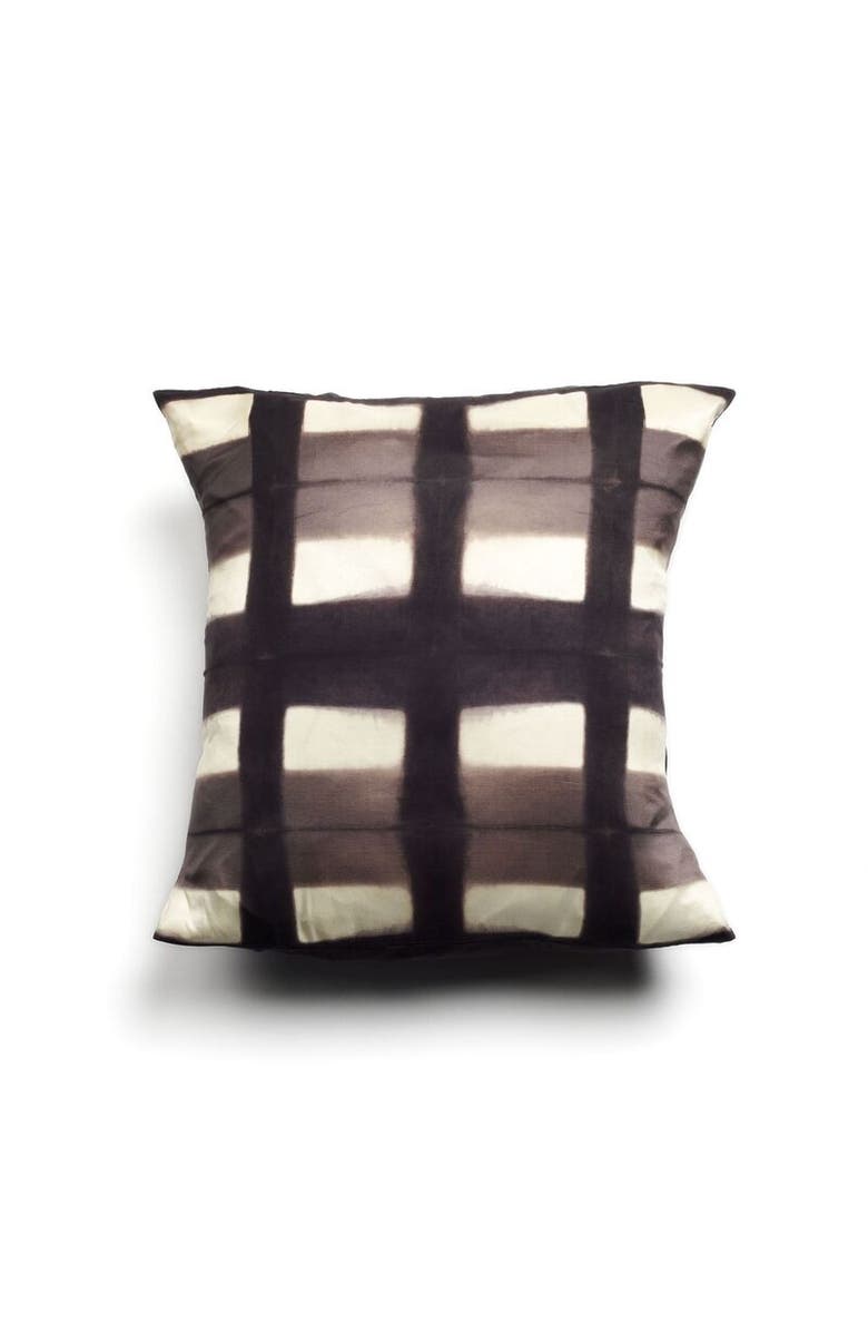 Studio Variously Melo Black Handcrafted Shibori Print Mulberry Silk Pillow - Cover Only, Main, color, Black