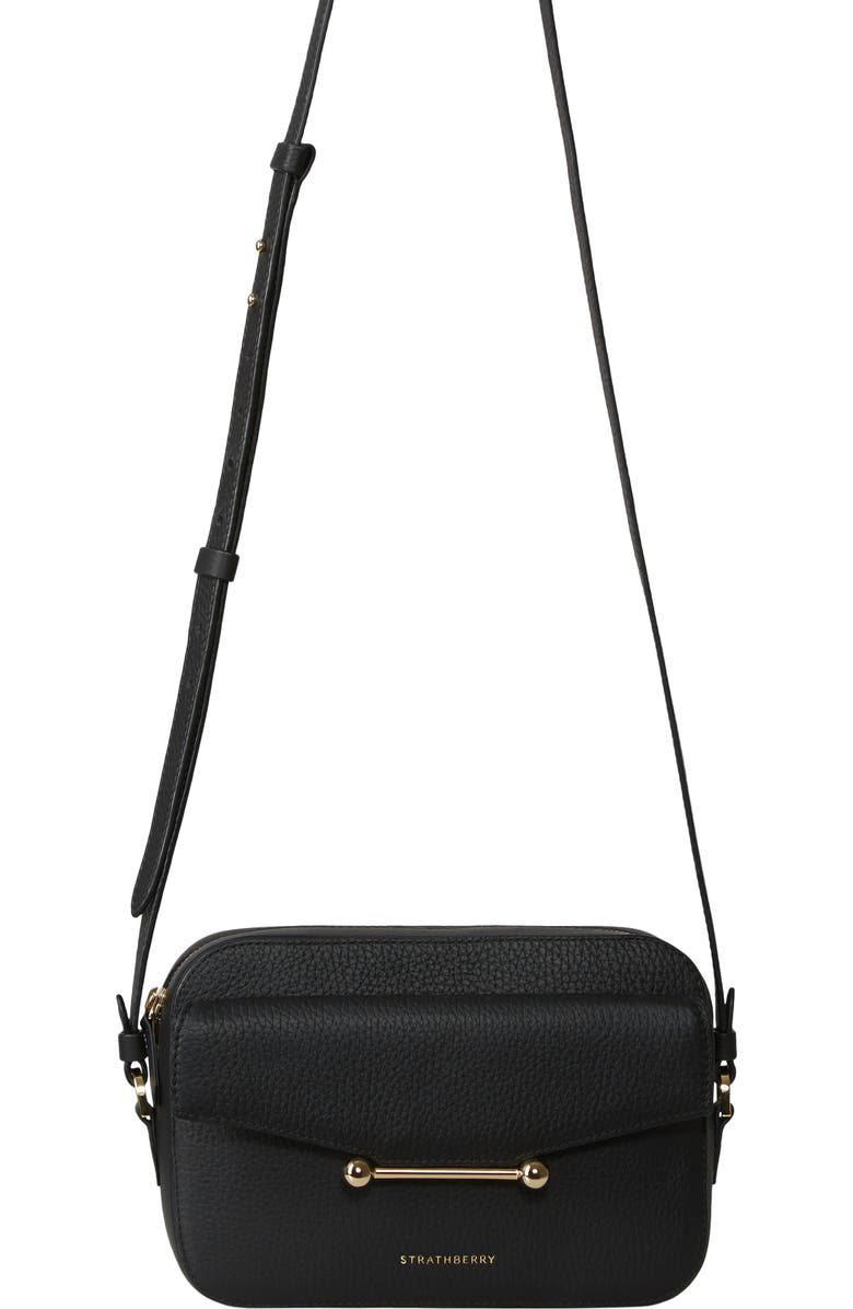 Strathberry Mosaic Leather Crossbody Camera Bag, Main, color, Black