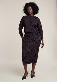 ELOQUII Floral Intarsia Sweater Skirt