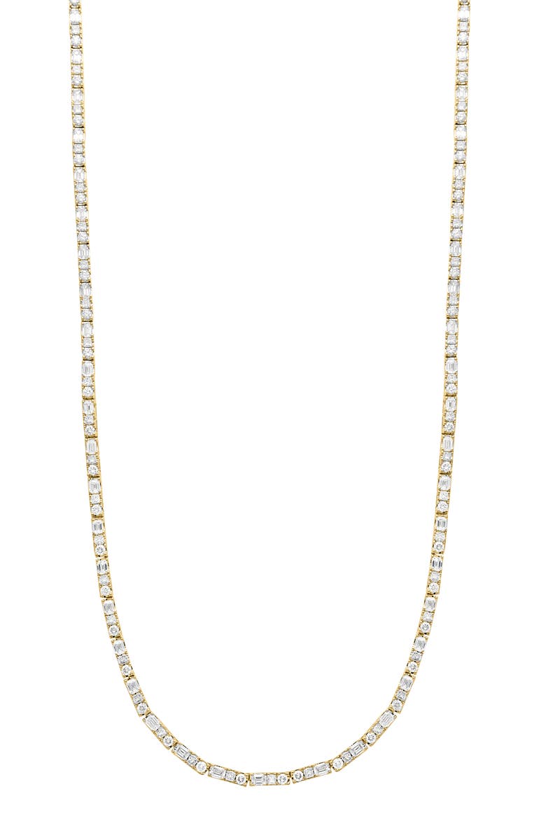 Gatsby Mixed Cut Diamond Tennis Necklace, Main, color, 18K YELLOW GOLD