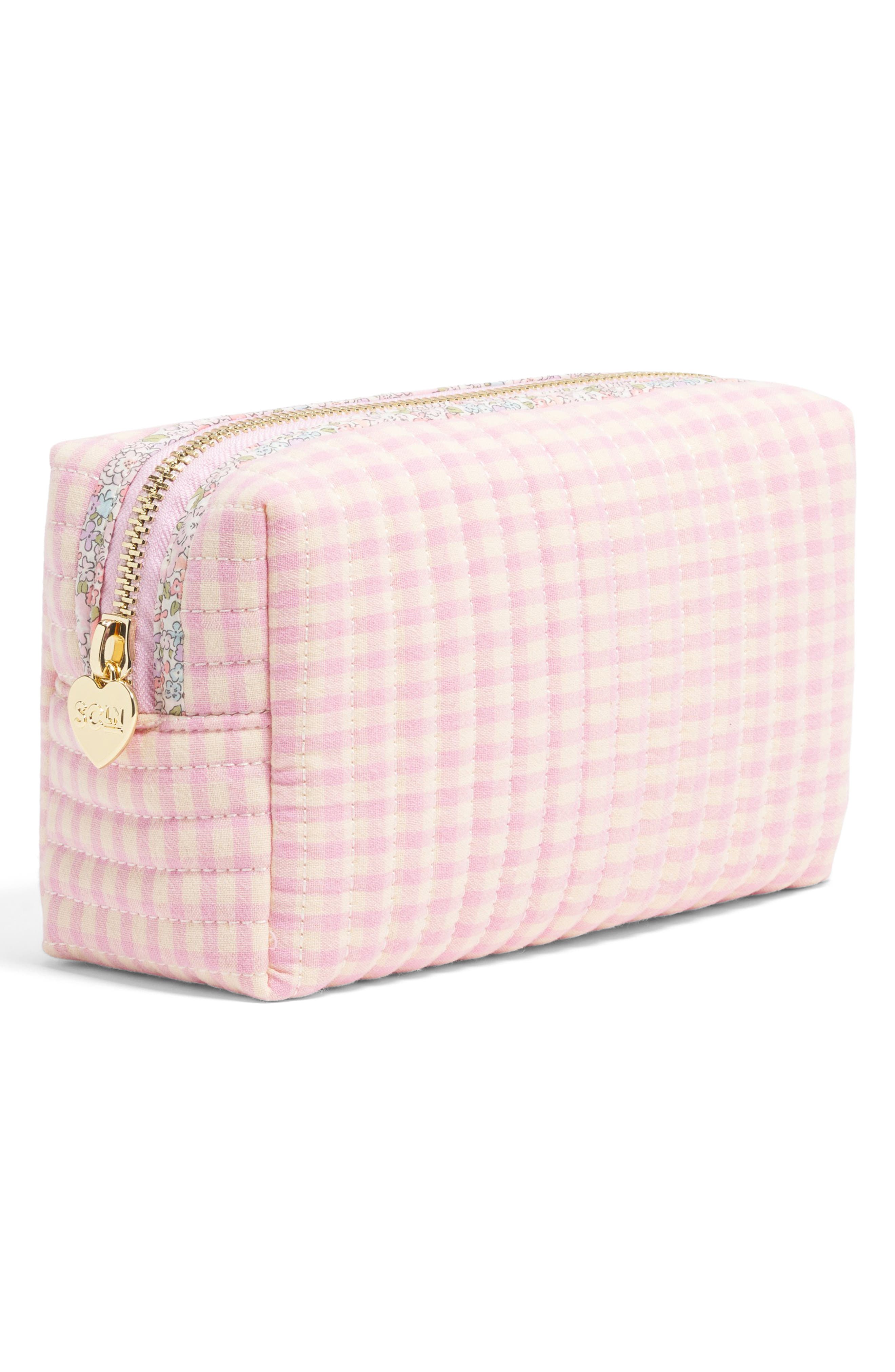 Stoney Clover Lane x Liberty Small Quilted Cotton Pouch, Alternate, color, Rose Gingham