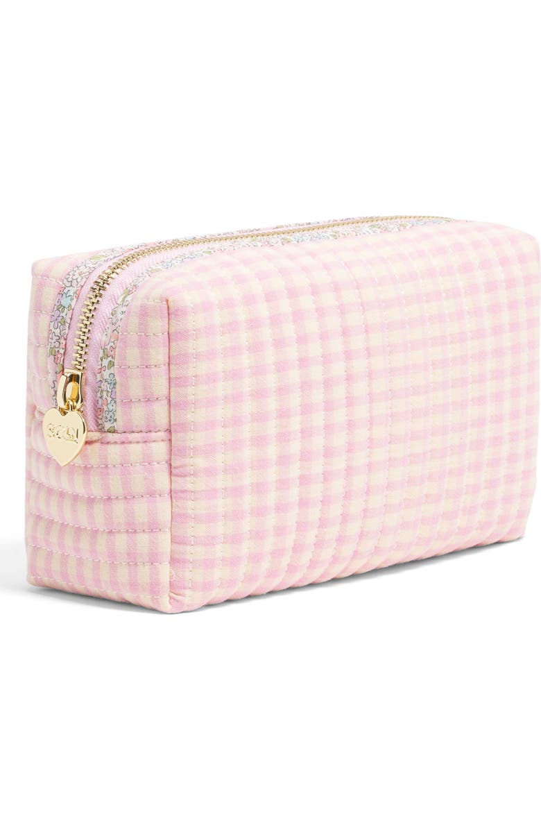 Stoney Clover Lane x Liberty Small Quilted Cotton Pouch, Alternate, color, Rose Gingham