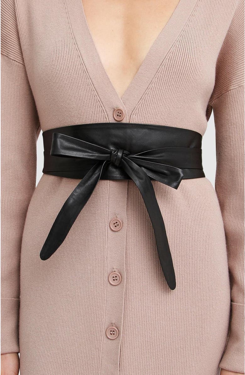 Belle & Bloom Odyssey Soft Wrap Leather Belt, Alternate, color, Black