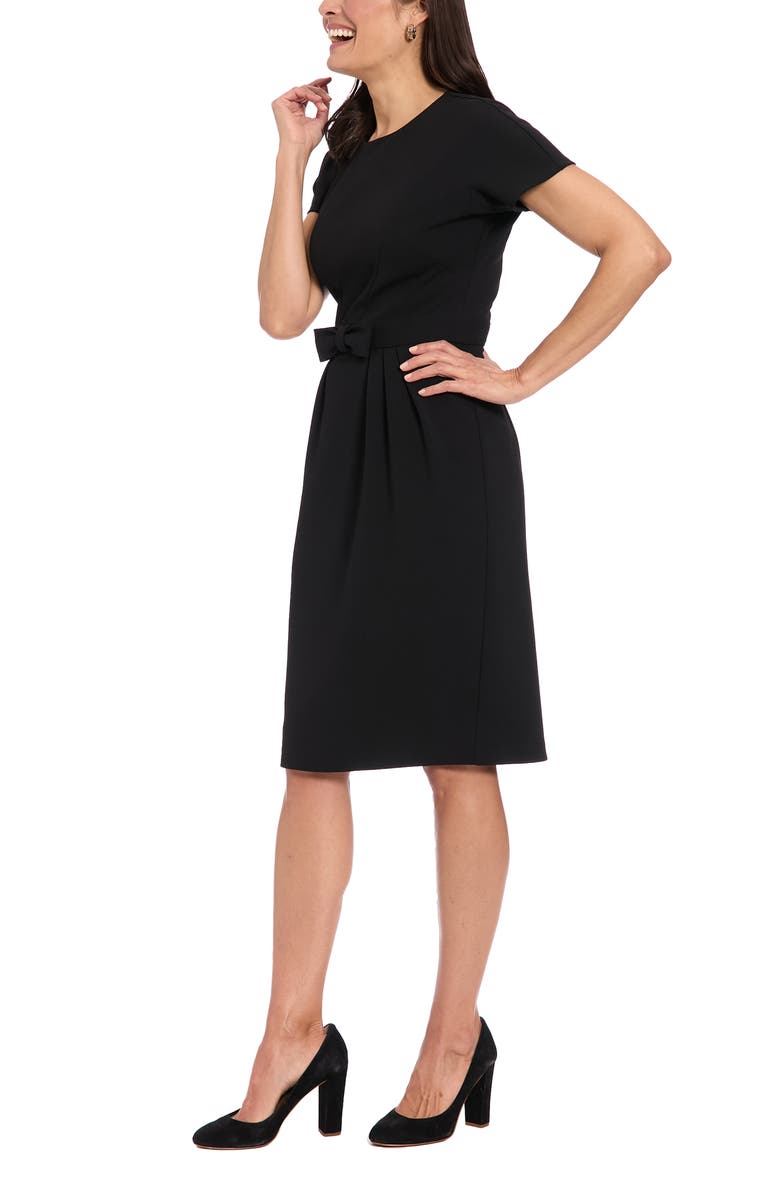 London Times Bow Waist Sheath Dress, Alternate, color, Black
