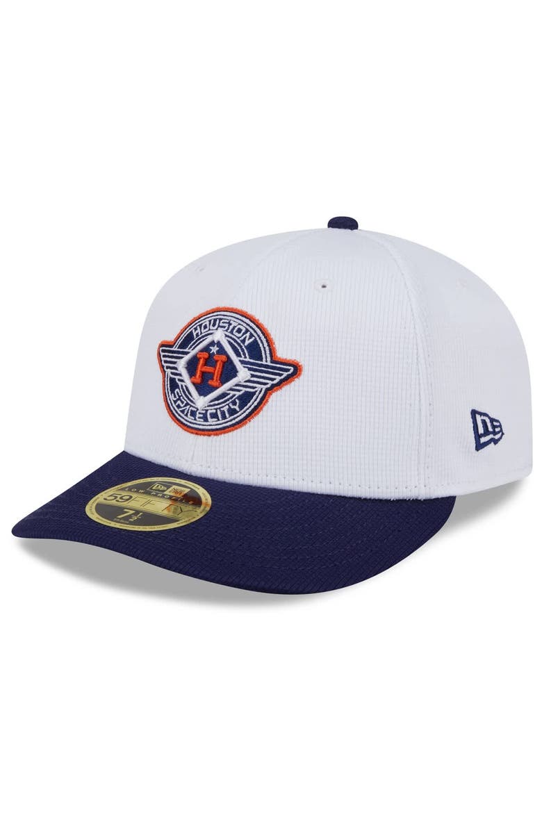 New Era Men's New Era White/Navy Houston Astros 2025 City Connect Batting Practice Low Profile 59FIFTY Fitted Hat, Main, color, White