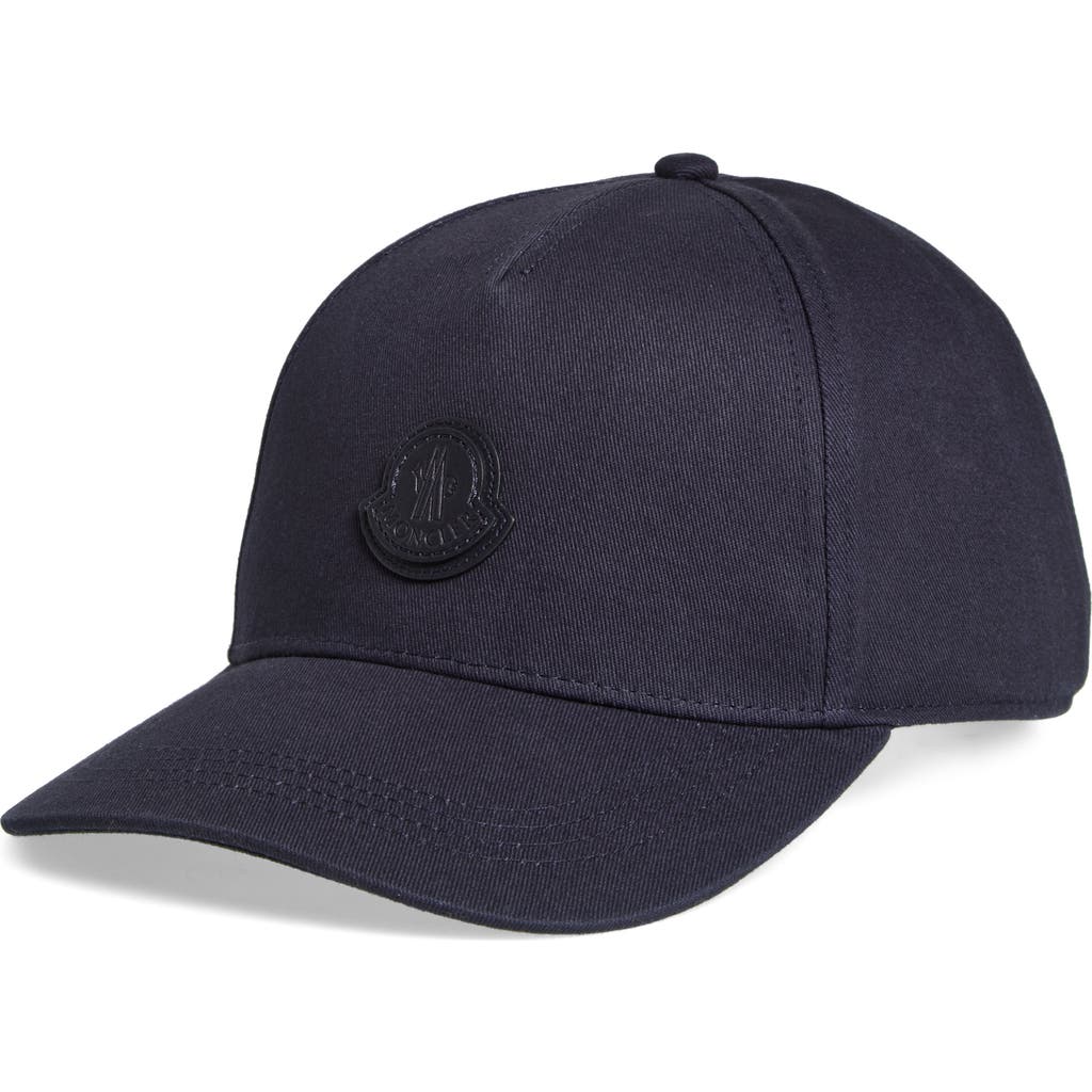Shop Moncler Logo Patch Baseball Cap In Night Sky