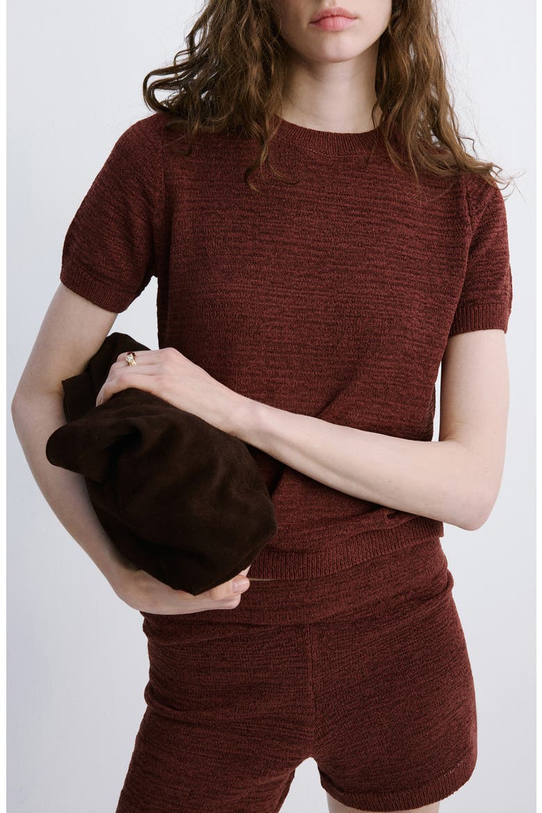 Short Sleeve Sweater, Main, color, BURNT ORANGE