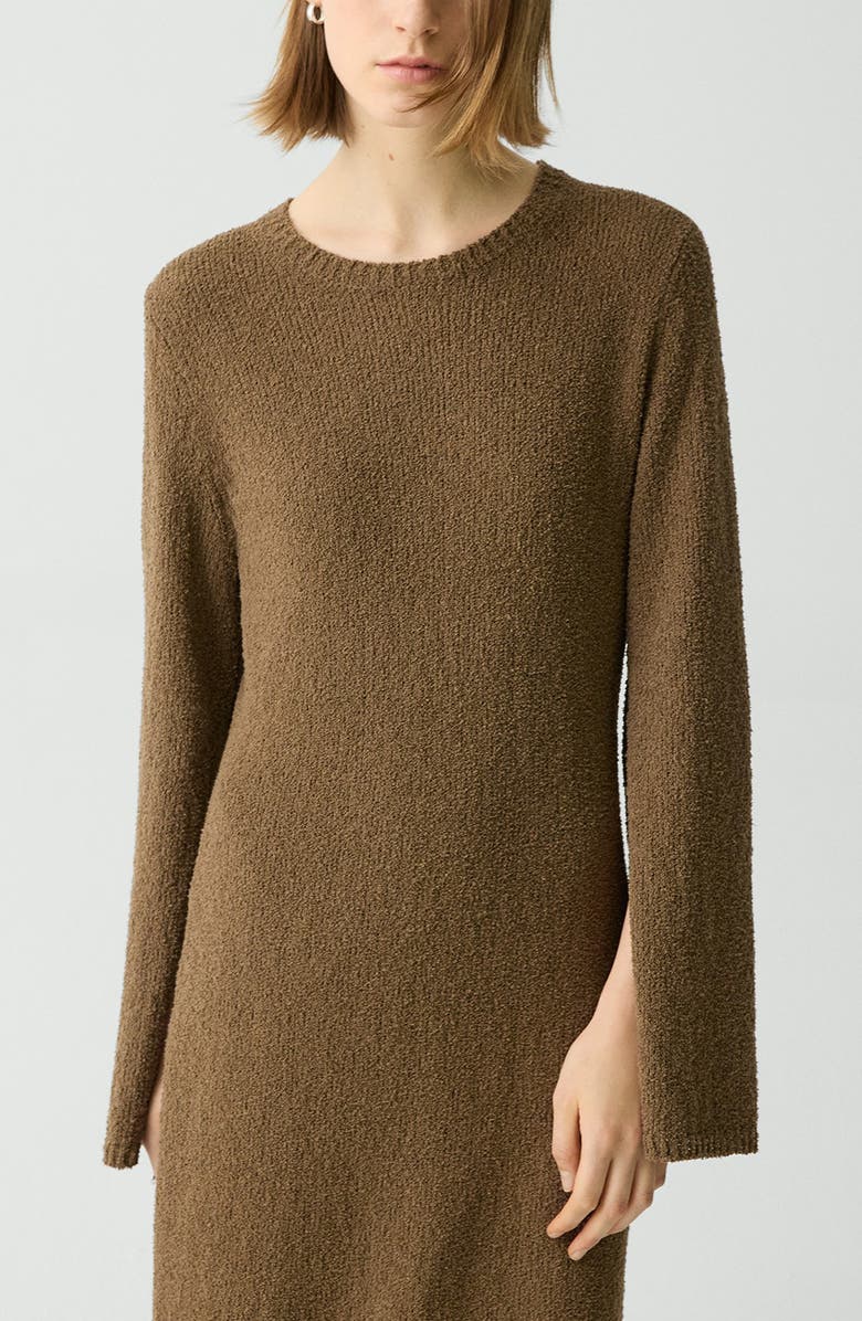 Theory Long Sleeve Organic Cotton Blend Bouclé Sweater Dress, Alternate, color,