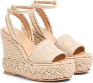 Valentino Garavani VLOGO Torchon Flat Espadrille Wedge Sandal