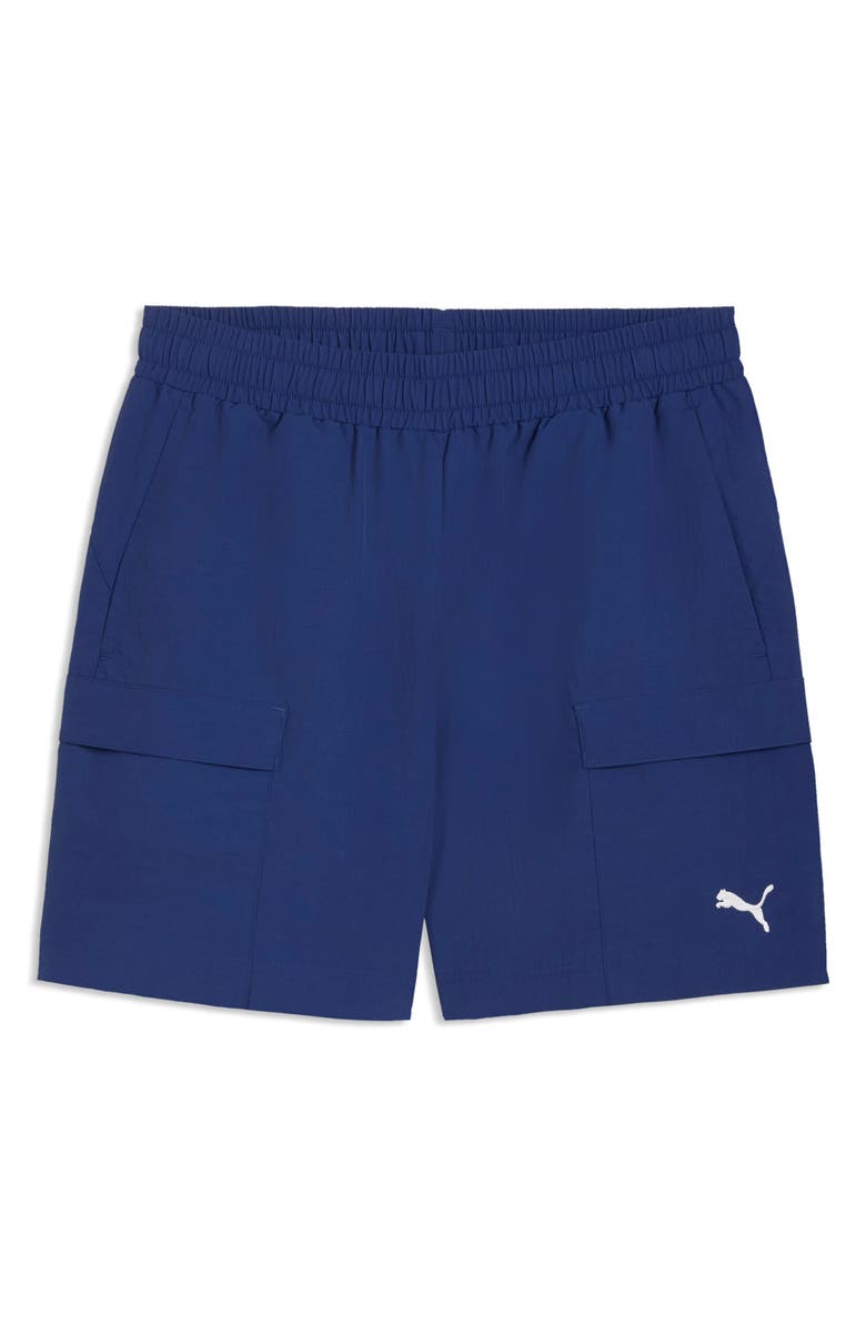 PUMA Wardrobe Essentials Relaxed Cargo Shorts, Alternate, color, Blue Jewel