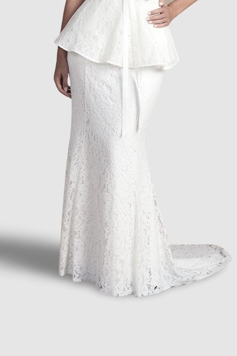 Lace Bridal Maxi Skirt, Main, color, Ivory