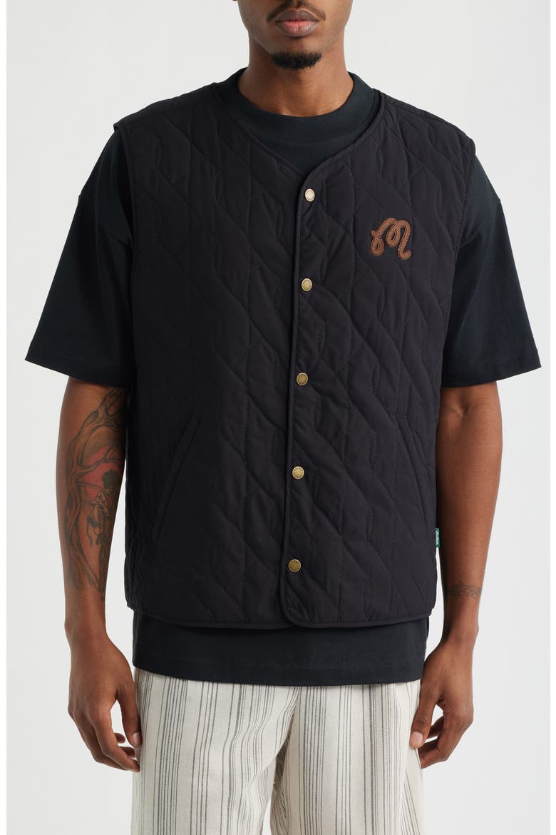 Vincenzo Quilted Vest, Alternate, color, BLACK ONYX