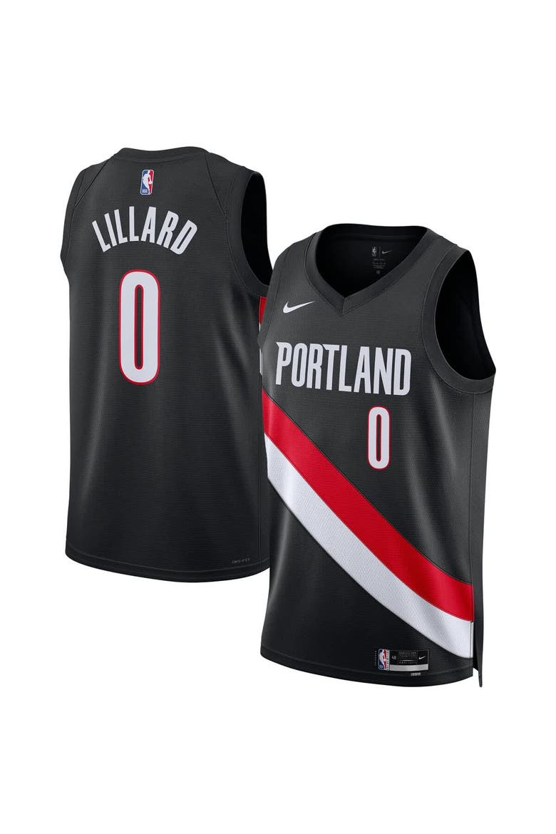 Unisex Nike Damian Lillard Black Portland Trail Blazers Swingman Player Jersey - Icon Edition, Main, color, Black