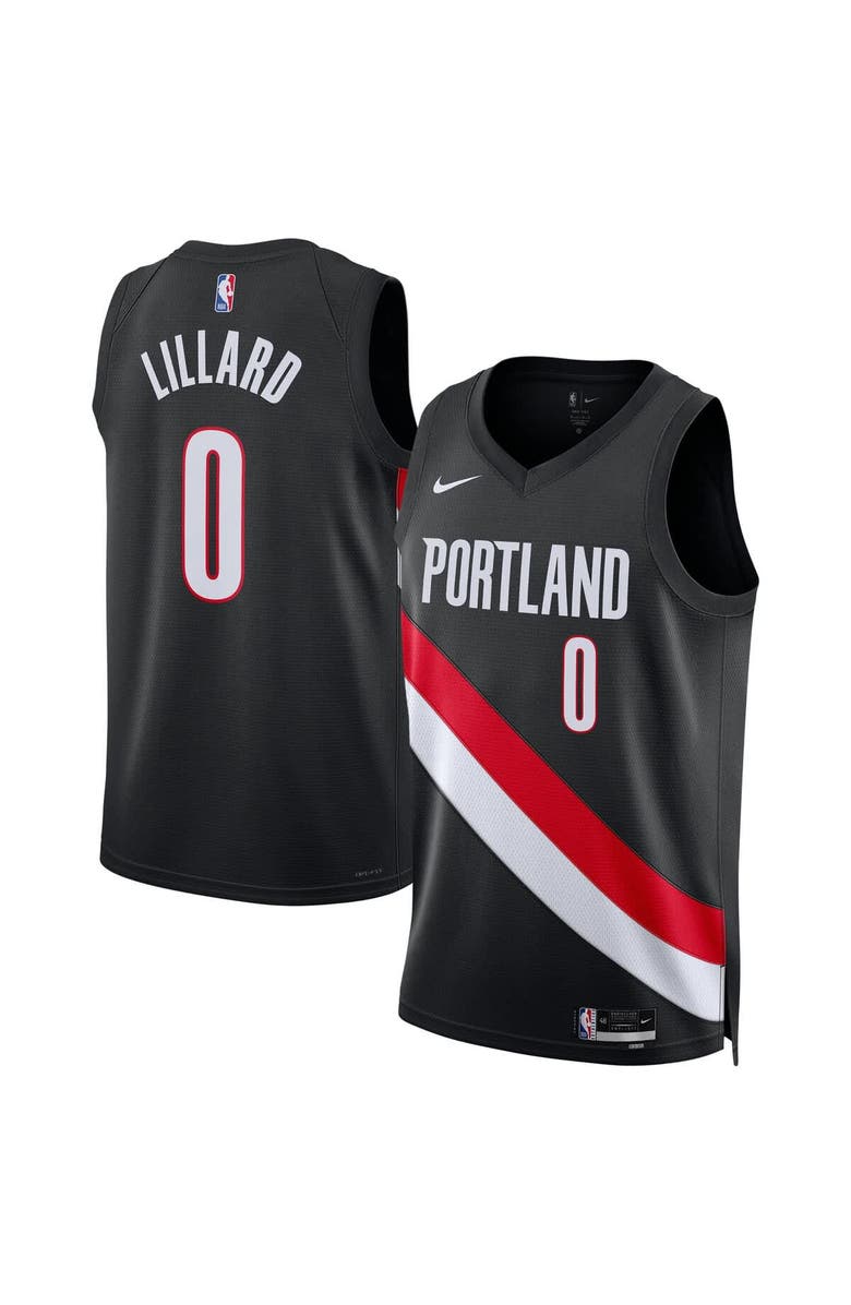 Nike Unisex Nike Damian Lillard Black Portland Trail Blazers Swingman Player Jersey - Icon Edition, Main, color, Black