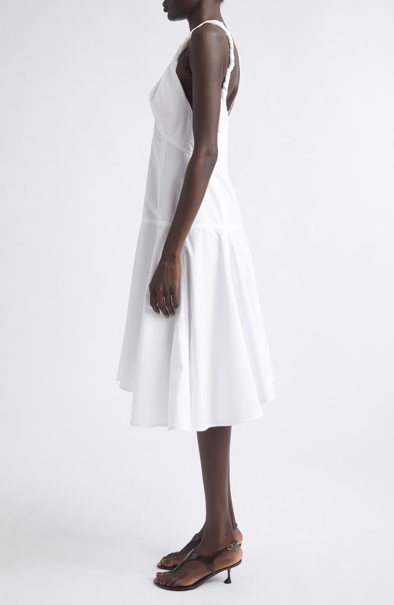 Proenza Schouler Leo Classic Cotton Shirting Midi Dress, Alternate, color, Optic White