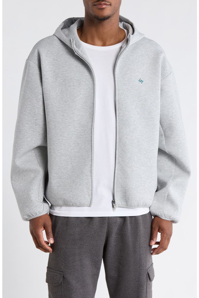 Numbers Zip Hoodie, Main, color, GREY MARL