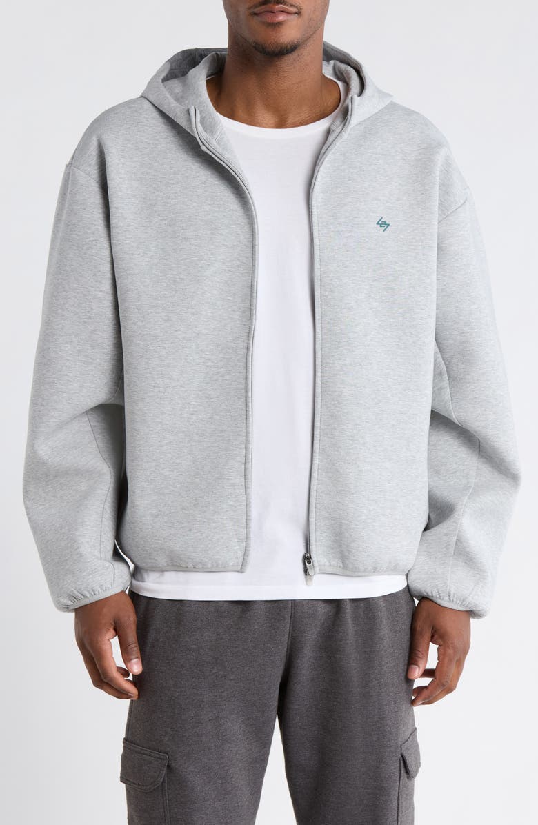 247 Numbers Zip Hoodie, Main, color, Grey Marl