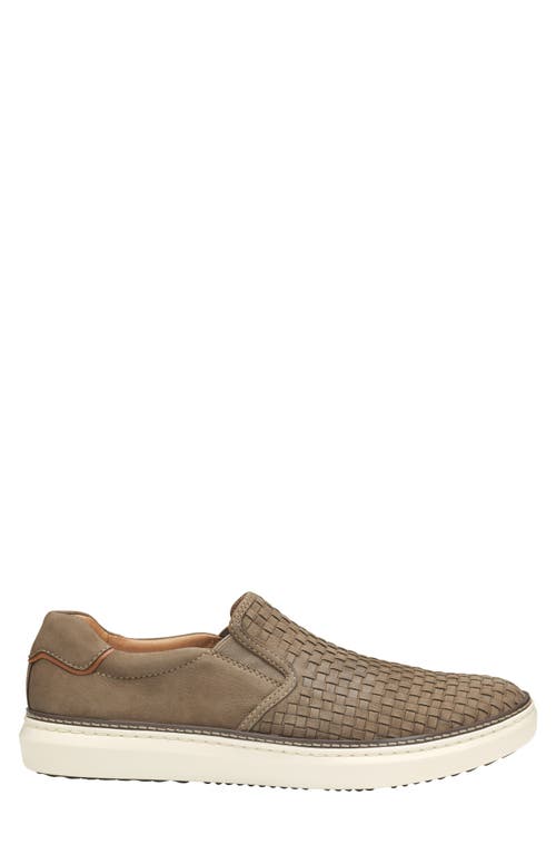 Johnston & Murphy Mcguffey 2 Woven Slip-on Sneaker In Taupe Woven Tumbled Nubuck