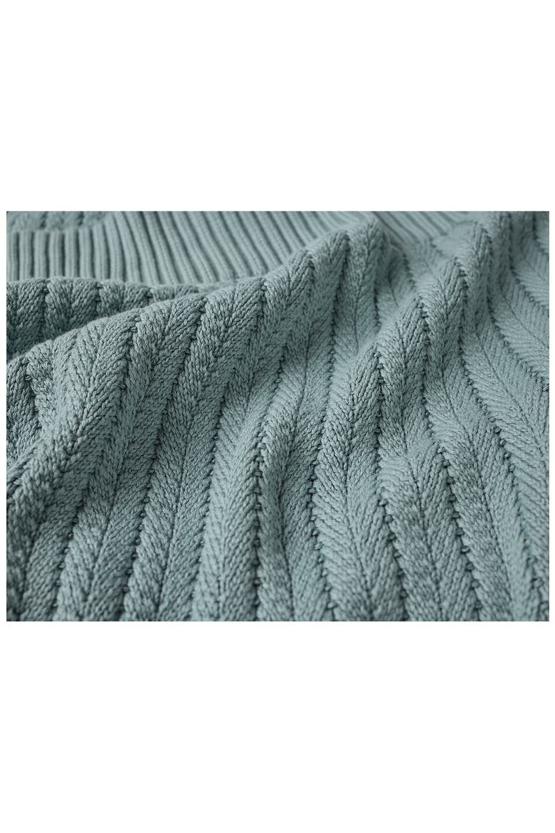 Casa Loma Organic Knit Throw Blanket, Alternate, color, LAGOON