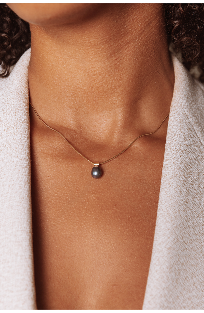 Set & Stones Nathalie Pearl Necklace, Alternate, color, Gold / Peacock